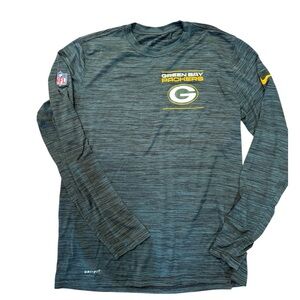Nike Green Bay Packers Long Sleeve Shirt in Green and Black Sz  M